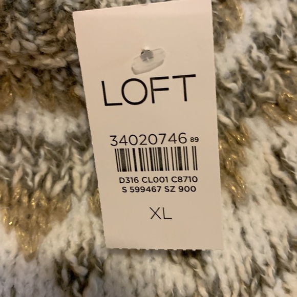 LOFT Long Sleeve Knit Dress - Gray and Gold - Picture 15 of 15